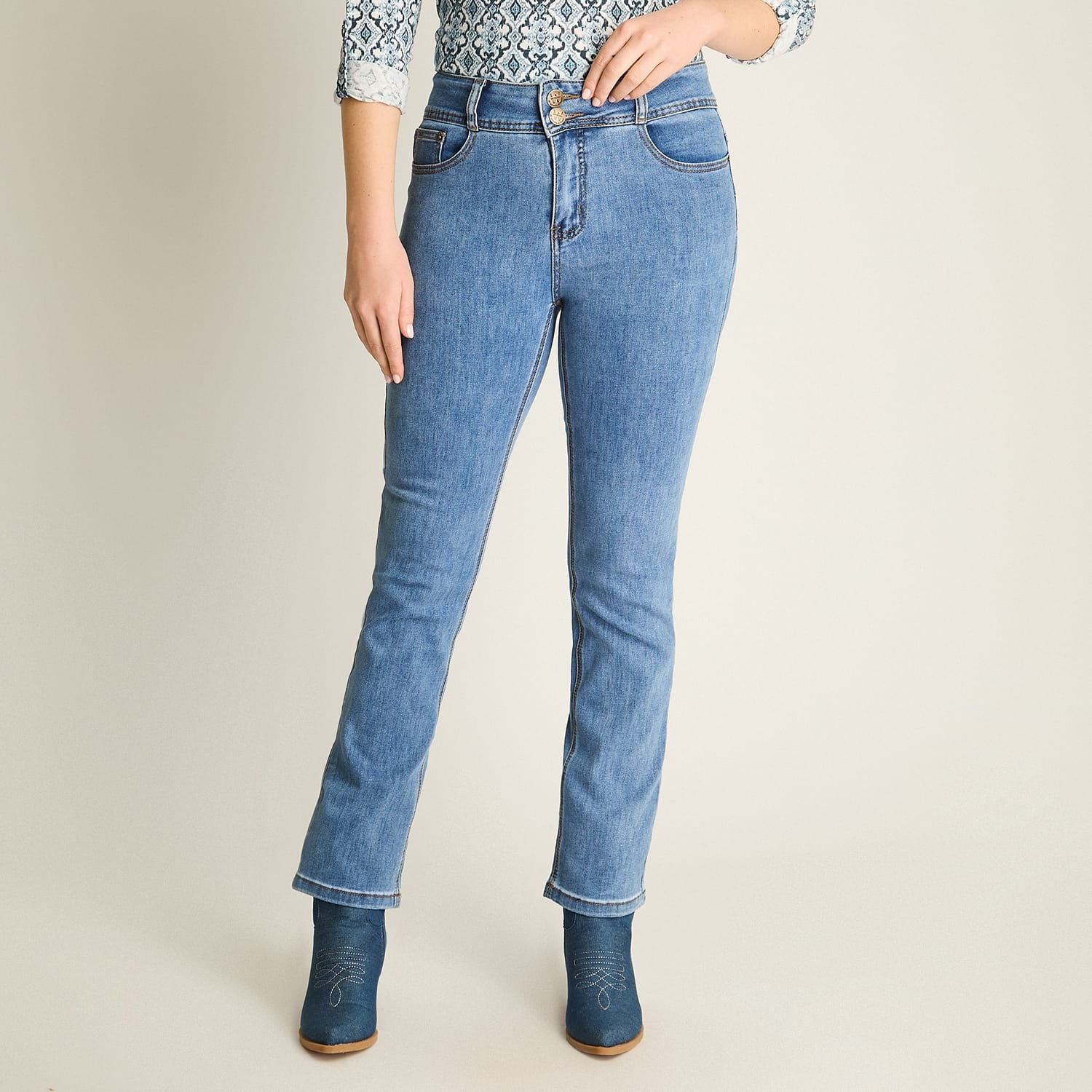 Jeans Celeste Recto Push Up - Lorenzo di Pontti